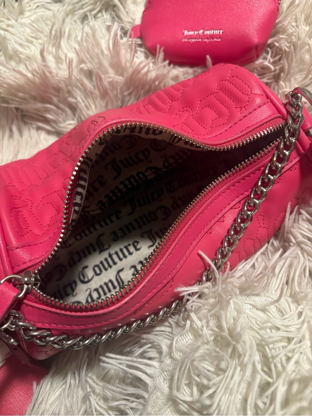 Juicy Couture Bright Pink Barrel Crossbody w/ Coin Purse - Picture 3 of 4